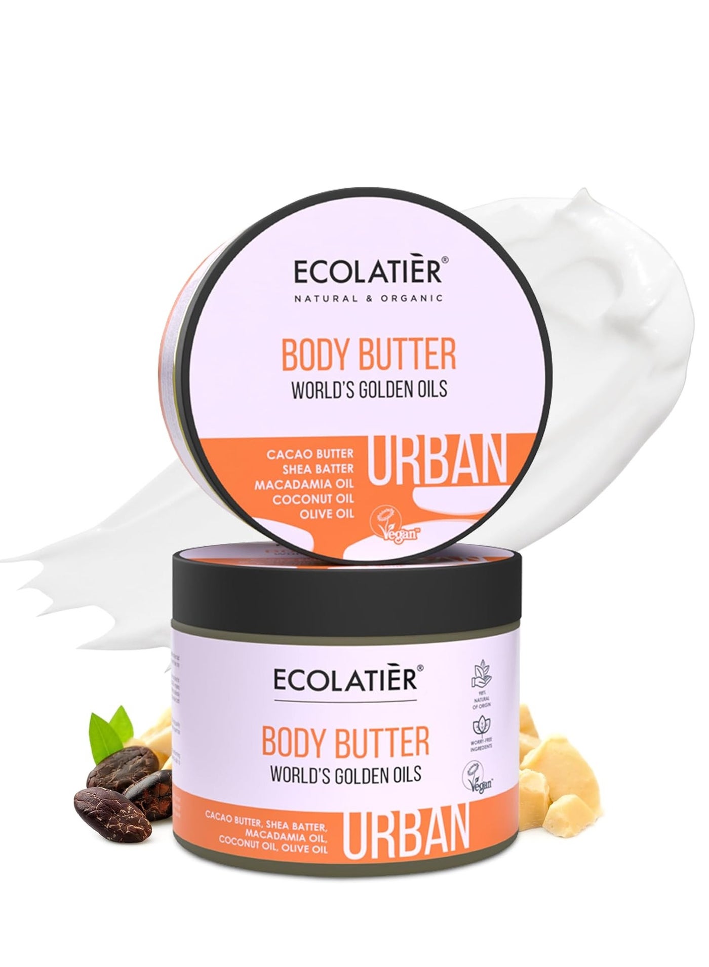 Body Butter with World's Golden Oils - 98% Natural, Body Lotion For Dry Skin with Cocoa & Shea Butter, Coconut Oil, Vegan Deep Moisturizing Cream for Dry Skin, Suitable for Women & Men, 8.5 Fl Oz