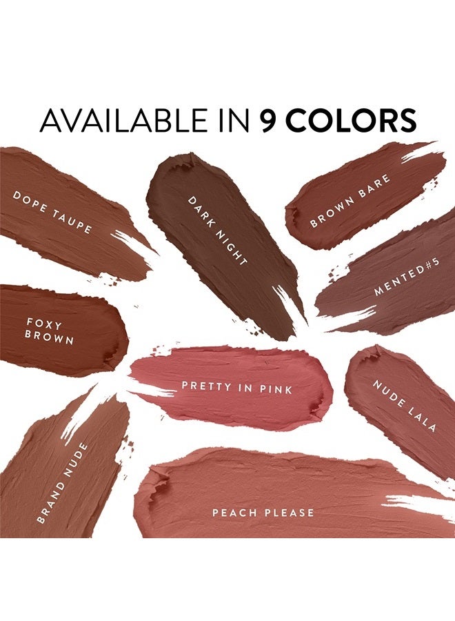 Cosmetics | Semi Matte Nude Lipstick, Dark Night | Vegan, Paraben-free, Cruelty-free | Brown, Dark, Long Lasting Lipstick