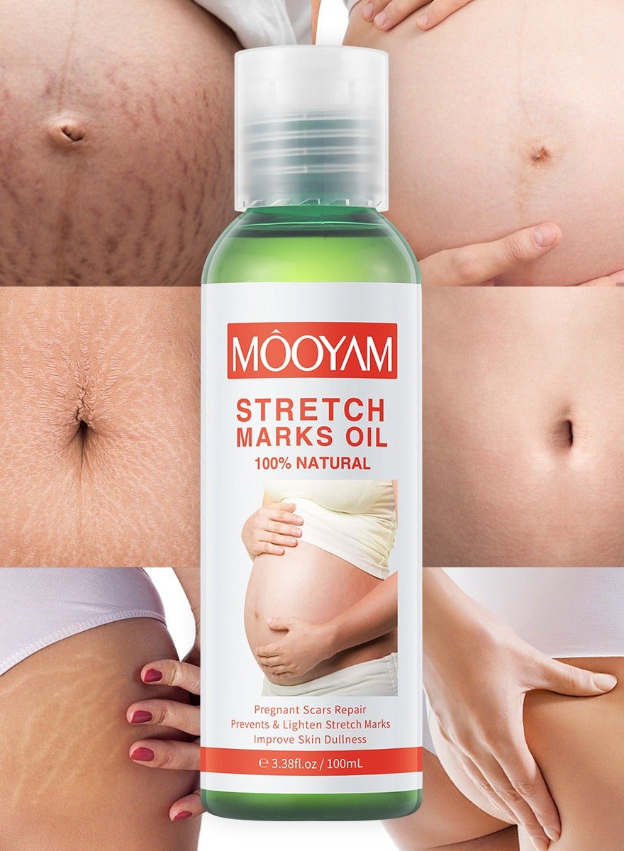 Stretch Marks Oil Natural for Pregnant Scars Repair Prevents and Lighten Stretch Marks Improves Skin Elasticity and Dullness for Women and Men 100ml