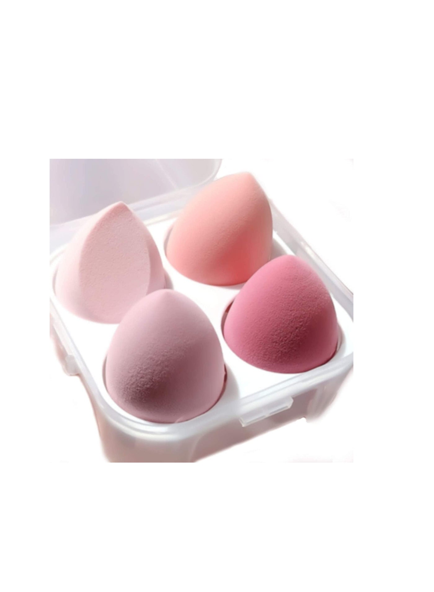ORiTi Makeup Sponge Set Blender Beauty Foundation Blending Sponge, Flawless for Liquid, Cream, and Powder, Multi-colored Makeup Sponges,Dry And Wet Use 3D Beauty Egg for Make Up. 4 Pcs (Pink)