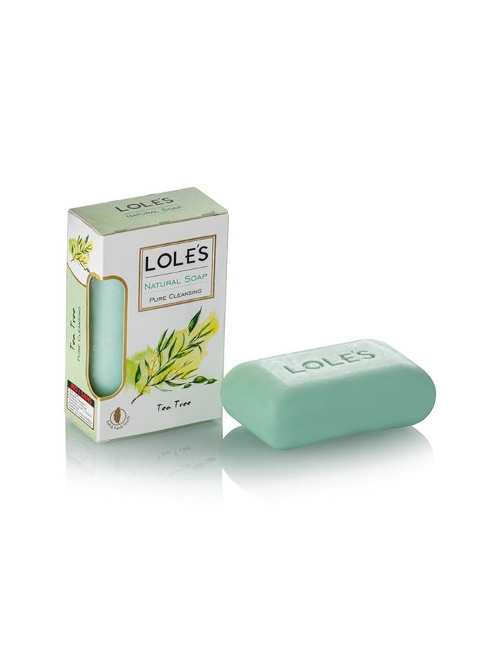 Luxury Pure Natural Soap, Tea Tree Beauty Bar, Detox & Deep Cleansing Face and Body Care - Vitamin E, SLS-Free, Crisp & Fresh Touch, 100% Vegetable, No Animal Fat 150g