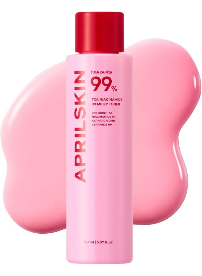 April Skin TXA Niacinamide 99 Pink Milky Brightening Cream Toner Even Skin Tone 150ml