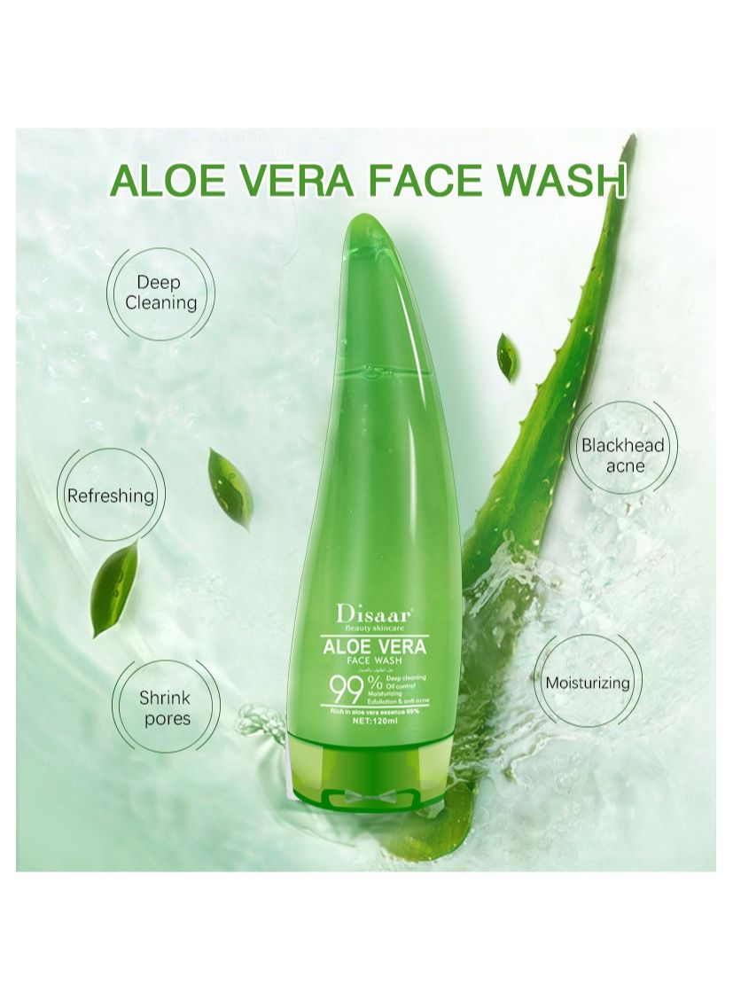 Disaar Aloe Vera Face Wash 120ml 99% Aloe Vera essence