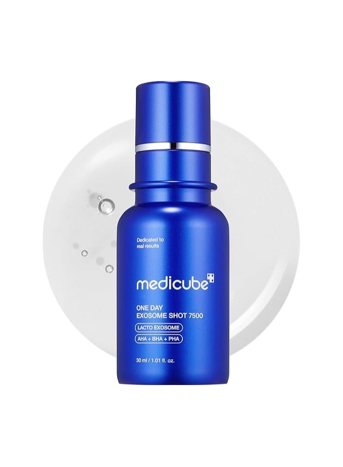 medicube Zero Exosome Shot 7,500 PPM Spicule Facial Serum | Liquid Skin Booster Serum | Exosome, AHA+BHA+PHA | Pore Care, Dead Skin Cells, Skin Texture | Korean Skin Care 1.01 fl.oz