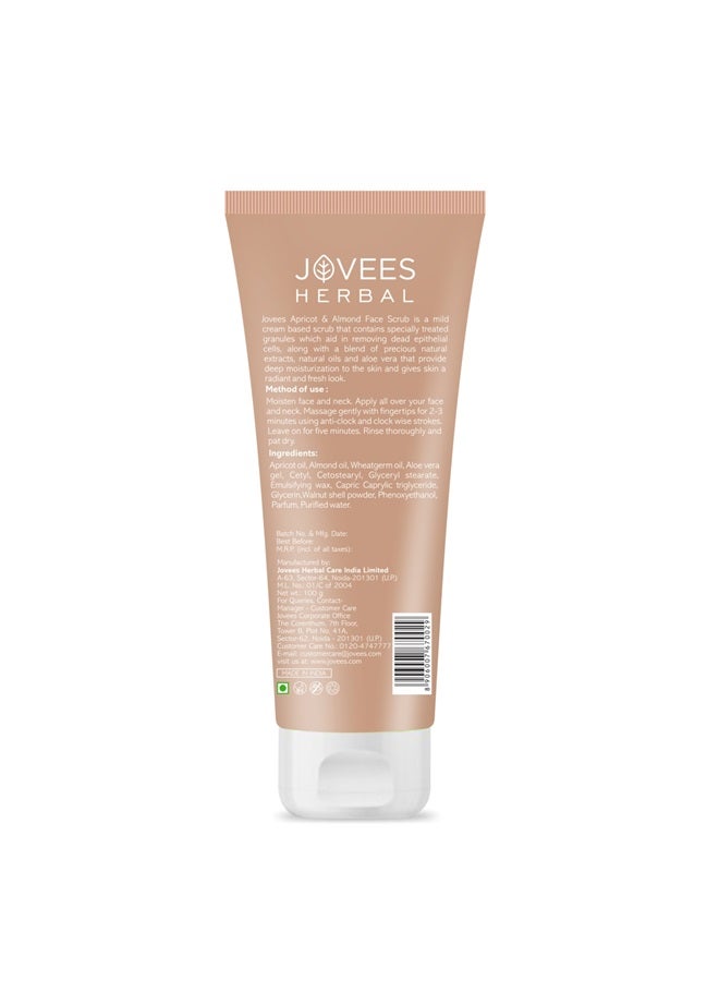 Jovees Herbal Apricot & Almond Facial Scrub 100ml | With Wheatgerm Oil | Removes Dead Skin Cells, Improves Skin Firmness | For Normal To Dry Skin - image 2