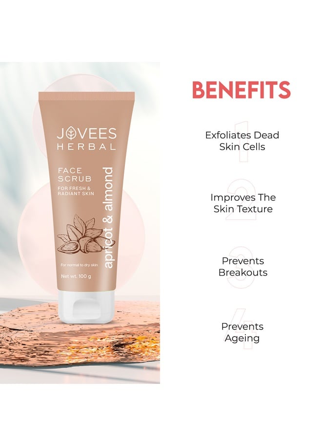 Jovees Herbal Apricot & Almond Facial Scrub 100ml | With Wheatgerm Oil | Removes Dead Skin Cells, Improves Skin Firmness | For Normal To Dry Skin - image 3