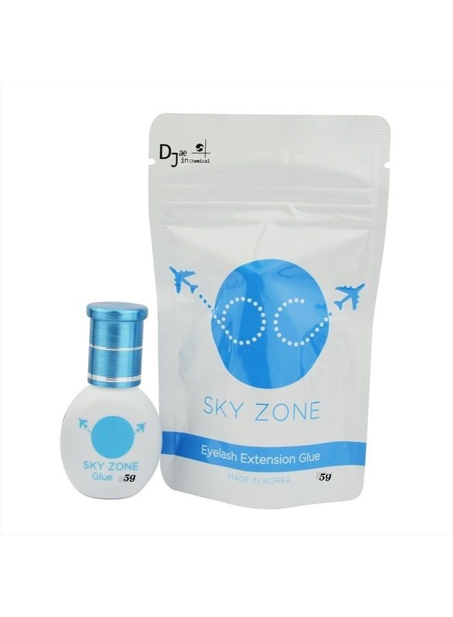 Eyelash Extension Glue sky zone 5 ml/Volume and Classic lashes/1-2 Sec Drying time/Retention 7 weeks/Latex free/Mink/Silk/Low fumes