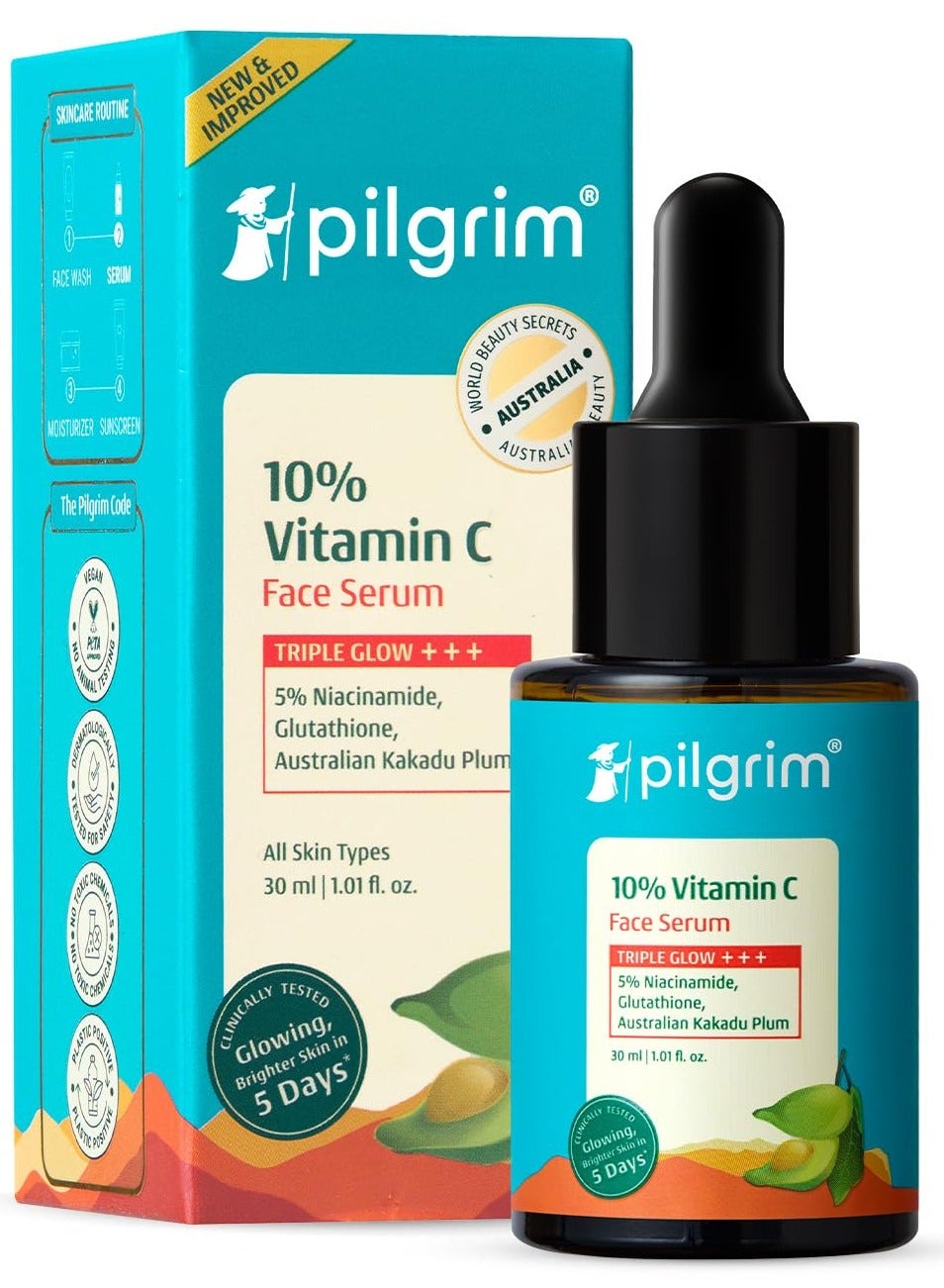 10 Percent Vitamin C Face Serum 30ml Daily Brightness Glowing Skin Reduces Dark Spots Evens Skin Tone Fragrance Free For Men and Women All Skin Types