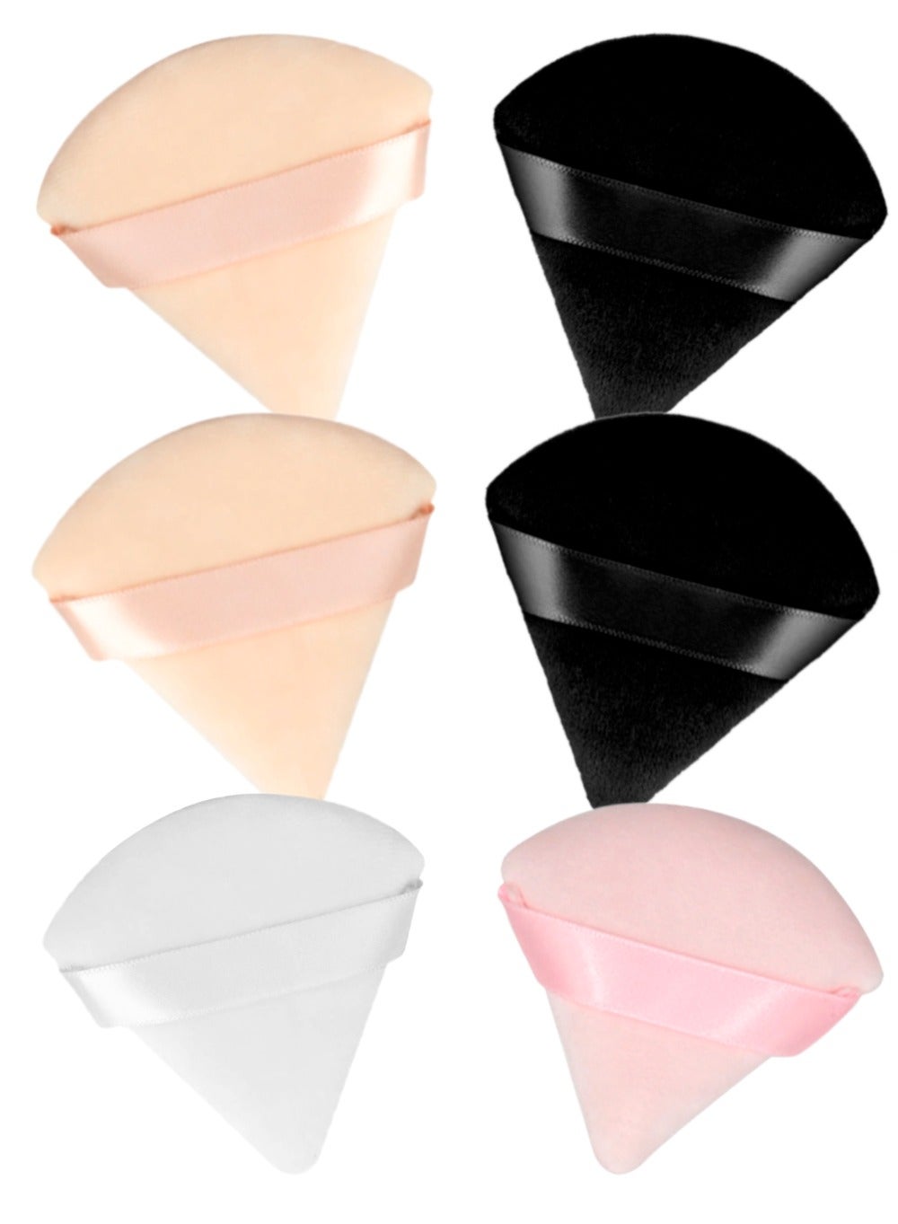 6 Pcs Triangle Powder Puff Set Pure Cotton Makeup Sponge Set Velour Powder Puff Soft Powder Puff for Face and Body Powder Cosmetic Foundation Sponge for Undereye Setting Face Makeup Puff