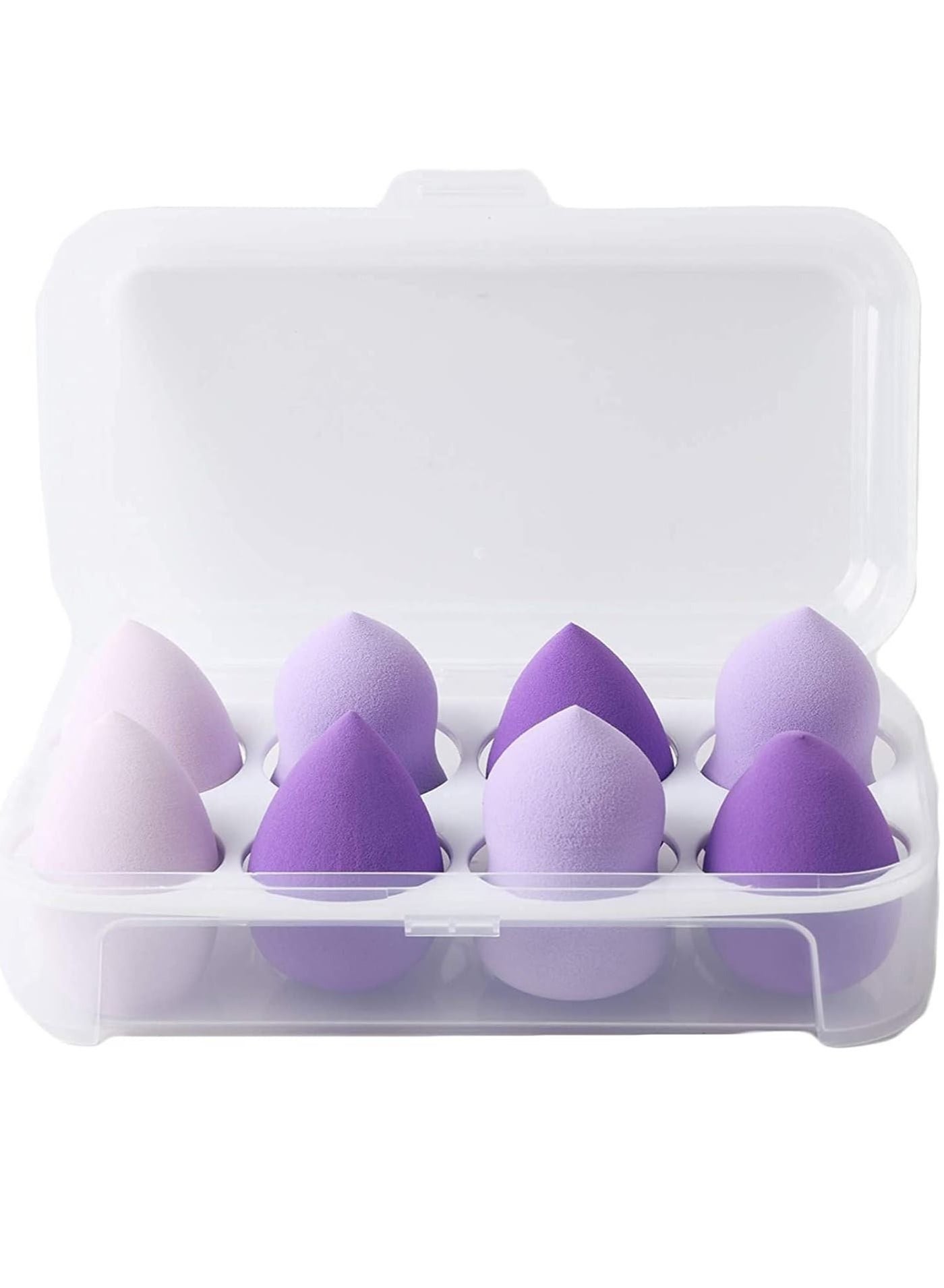 ORiTi 8 PCS Latex-free Professional Makeup Sponge Set Blender Beauty Foundation Blending Sponge with Transparent Receiving Box - Perfect for Liquid, Cream, Concealer and Powder