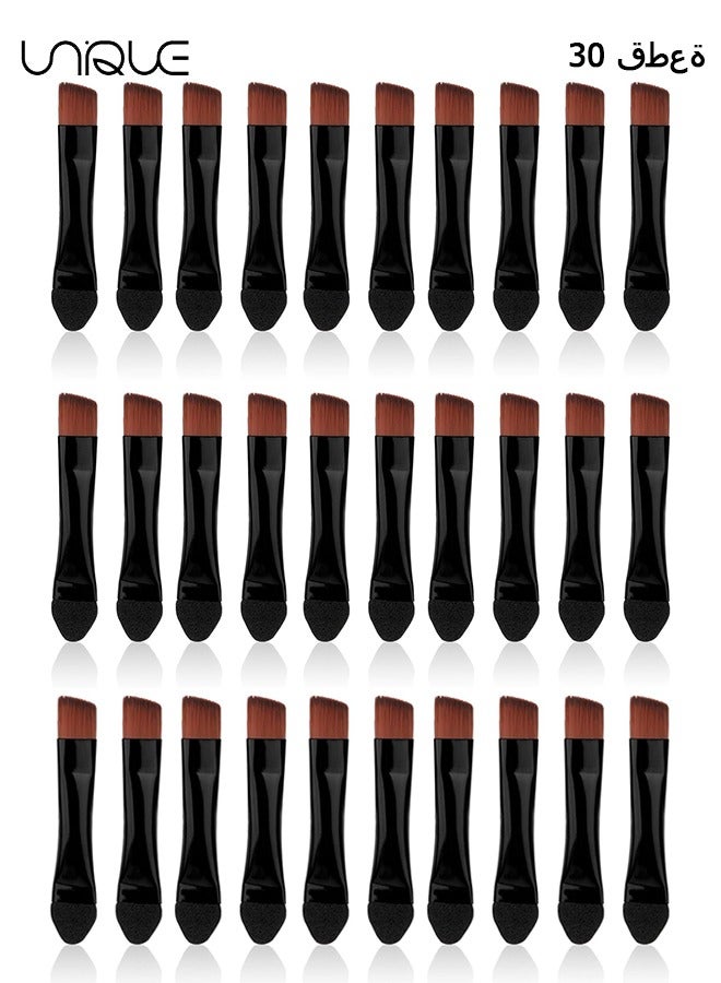 30Pcs Eyeshadow Brushes, Double-Sided Eyeshadow Sponge Brush with Brow Brush Set, Portable Eye Makeup Brush, Travel Eyeshadow Eyeshadow Brush, Portable Makeup Tools (Black)