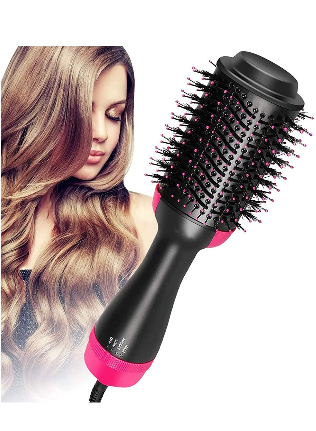 One Step Hair Dryer and Volumizer, M Meraif 3 in 1 Hot Air Brush Hair Dryer Brush Anti-scald Negative Ion Hair Straightener Brush Comb Curler Styler for All Hair Types
