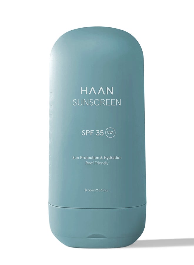 Haan Sunscreen New Morning Glory 60ml – Invisible Shield for Sensitive Skin, Broad Spectrum SPF & Aloe, Non-Sticky Sunscreen for UV Irritation Relief 60ml
