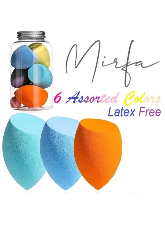 6 Pieces Multicolored Flawless Blending Make Up and Foundation Beauty Sponges Set