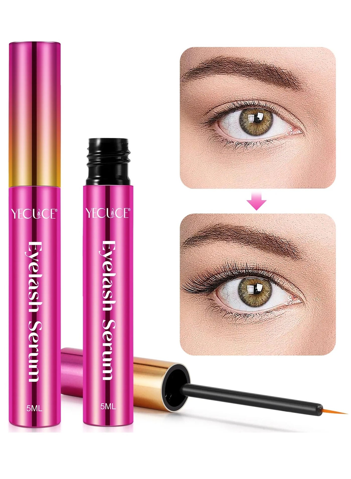 Eyelash Serum Rapid Eyelash Growth Serum Lash Serum for Eyelash Growth Lash Growth Serum for Stronger Healthier Fuller Longer Lashes and Brows Lash and Brow Growth Serum 5ml