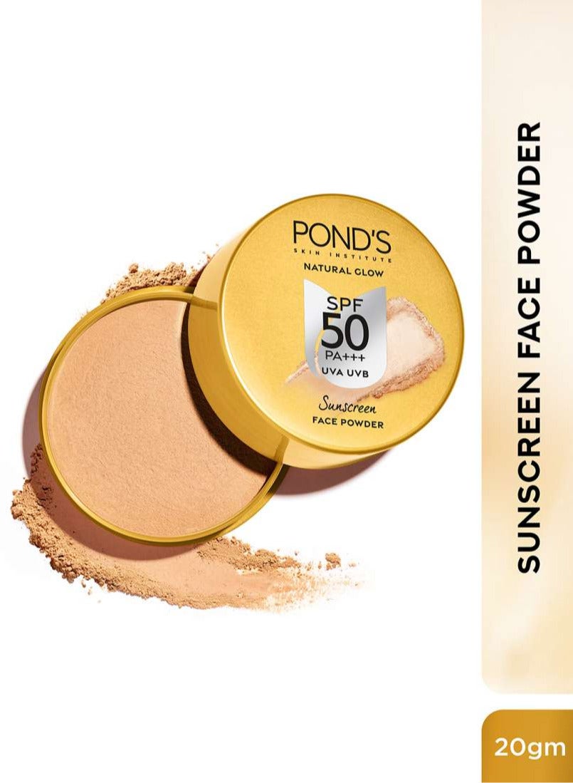 Natural Glow Sunscreen Face Powder 20g | SPF 50 | PA++ + | UVA & UVB For All Skin Types