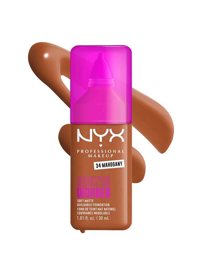 Make 'EM Wonder, 24H Soft Matte Foundation, Undetectable  Finish, Mahogany