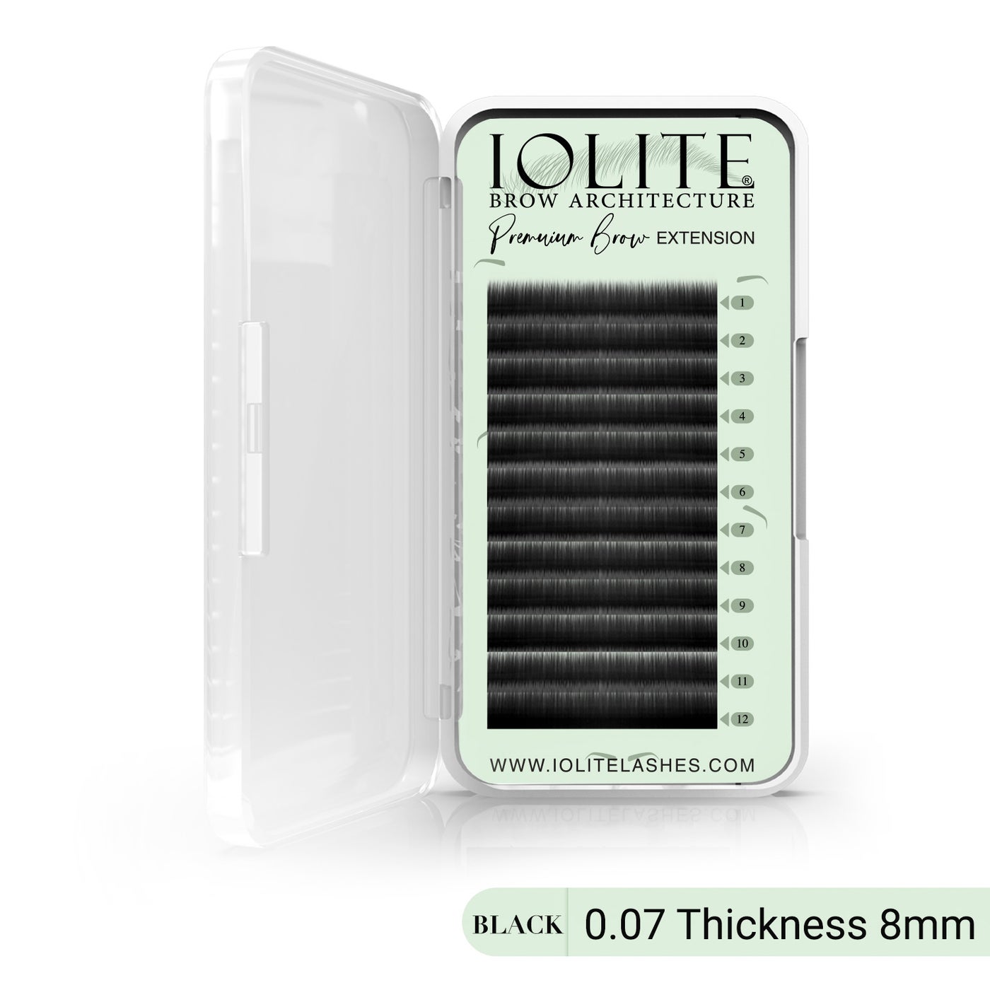 Premium Eyebrow Extension Brow I; False Eyebrows in Tray - Brow Extension 0.07T Thickness ; Length - 8mm, 9mm, Mix -Black