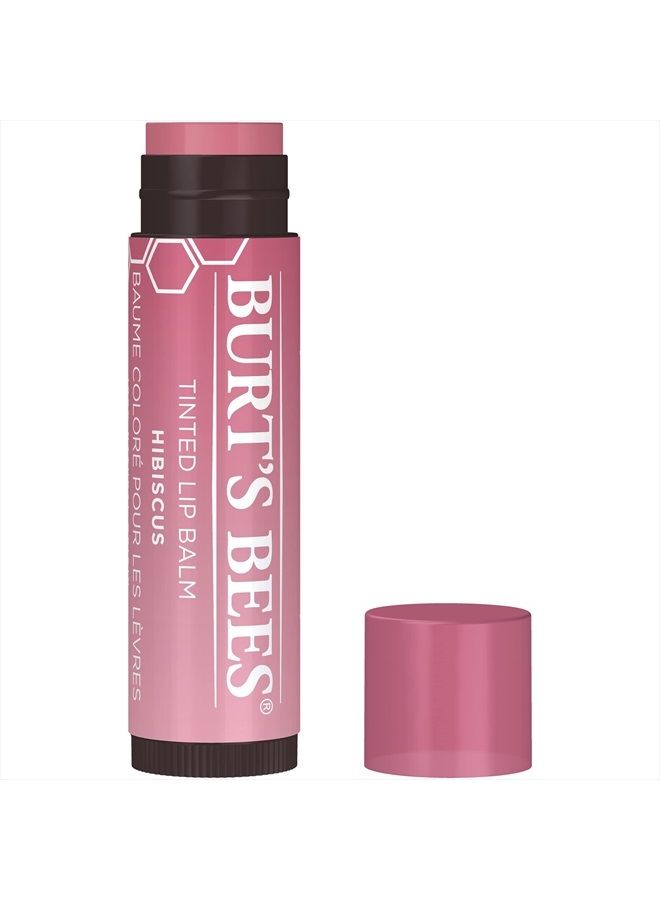 Burts Bees 100% Natural Tinted Lip Balm, Hibiscus with Shea Butter & Botanical Waxes 1 Tube