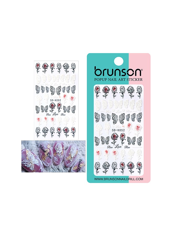 5D Flower Decals Exquisite Self Adhesive Nail Art Decoration Stickers 5D-k052
