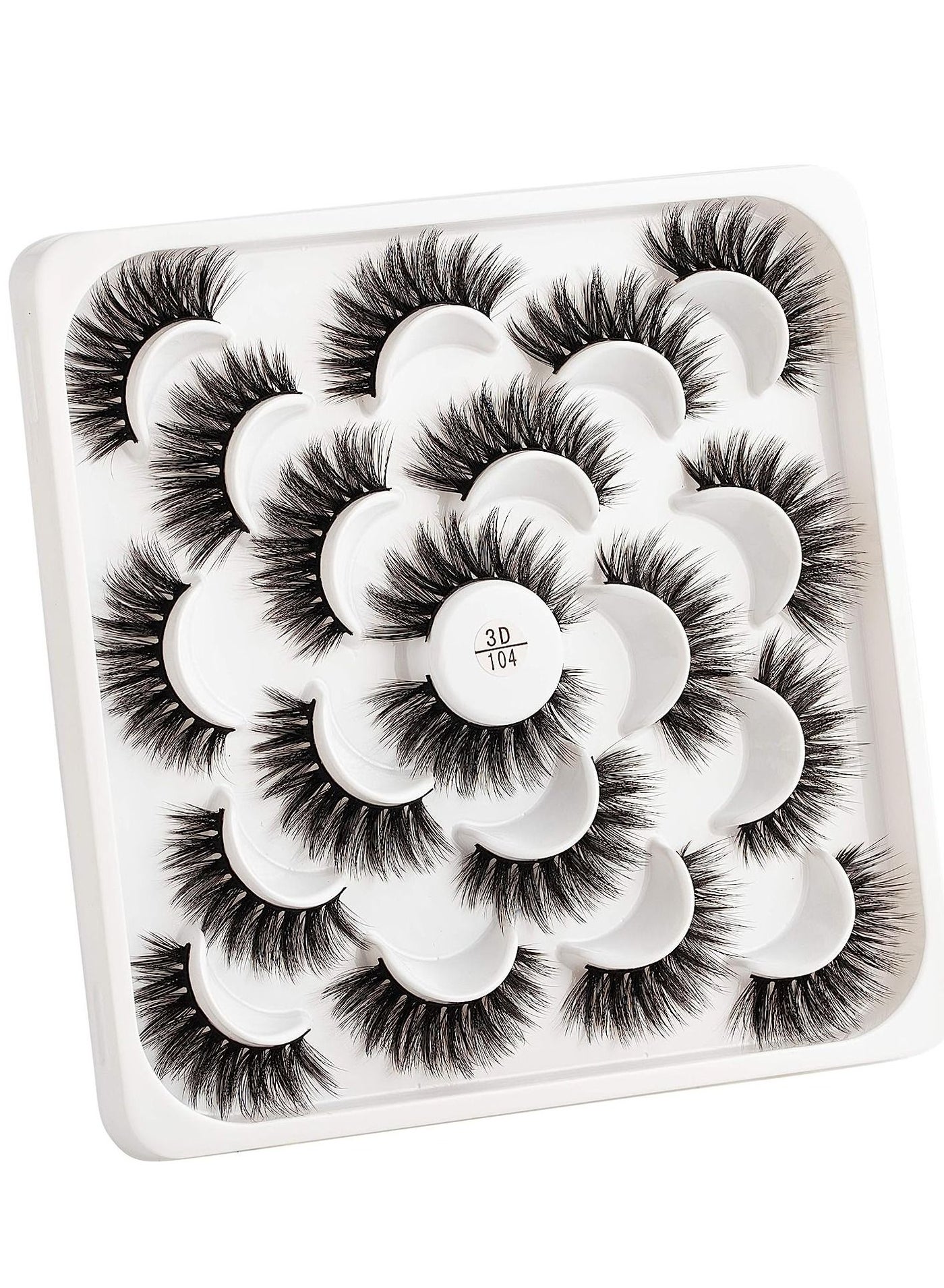 False Eyelashes 10 Pairs Black Natural Full Eyelash for Women Easy to Stick on Upper Lash Line