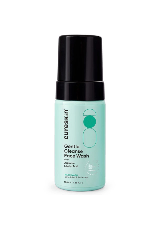 Cureskin Gentle Cleanse Brightening Face Wash with Lactic Acid AHA Foam Face Wash for Women and Men | Face Wash for Men and Women, 100 ml (Pack of 1)