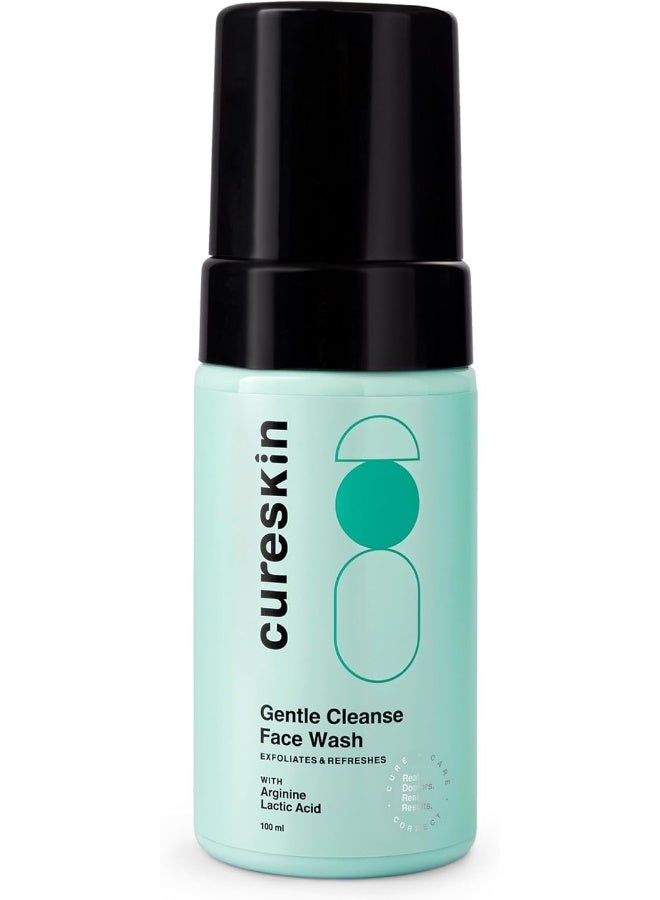 Cureskin Gentle Cleanse Brightening Face Wash with Lactic Acid AHA Foam Face Wash for Women and Men | Face Wash for Men and Women, 100 ml (Pack of 1)