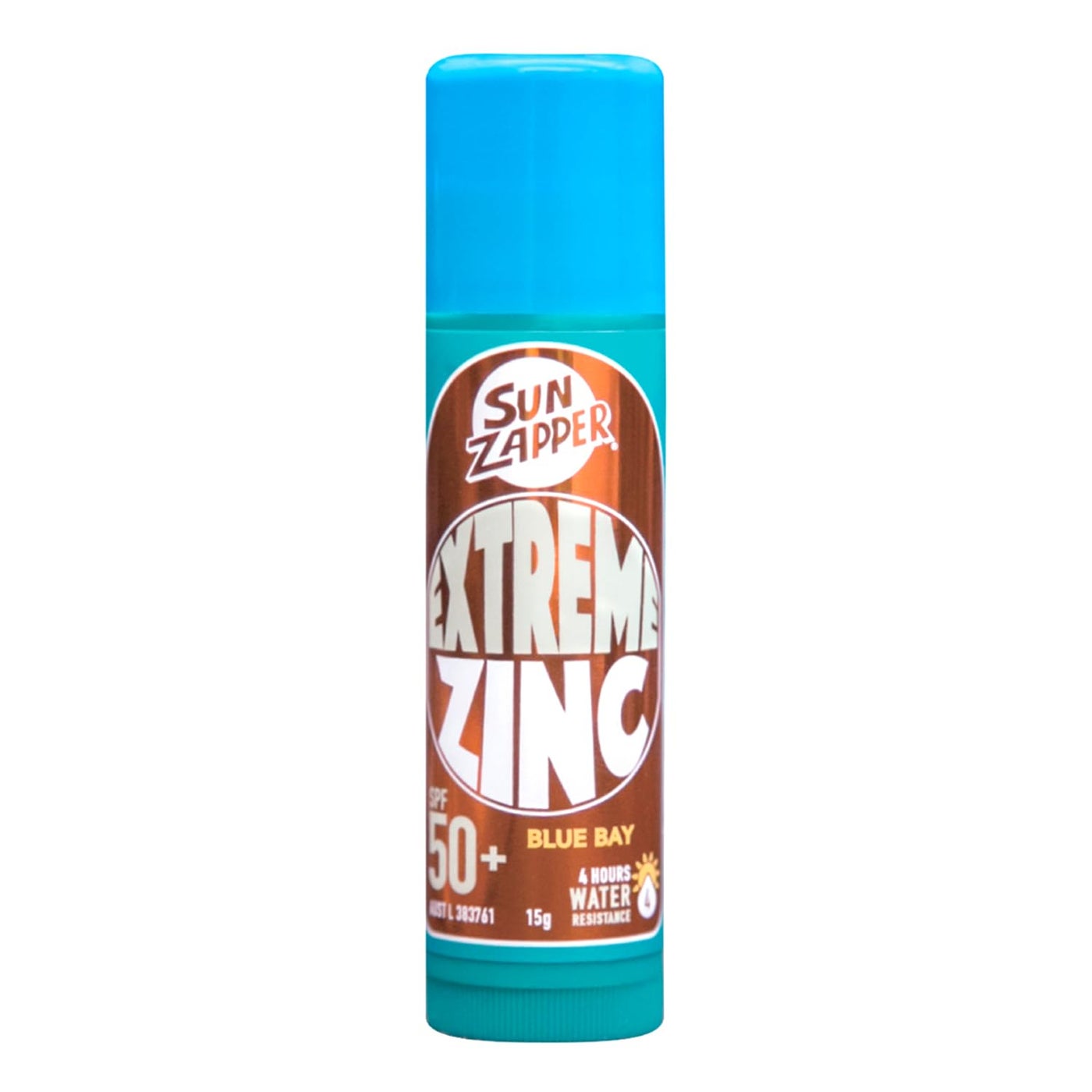 Sun Zapper (Blue Bay) Extreme Zinc Mineral Sunscreen Stick â€“ SPF 50+ UVA/UVB Protection â€“ Blue Color â€“ Made in Australia