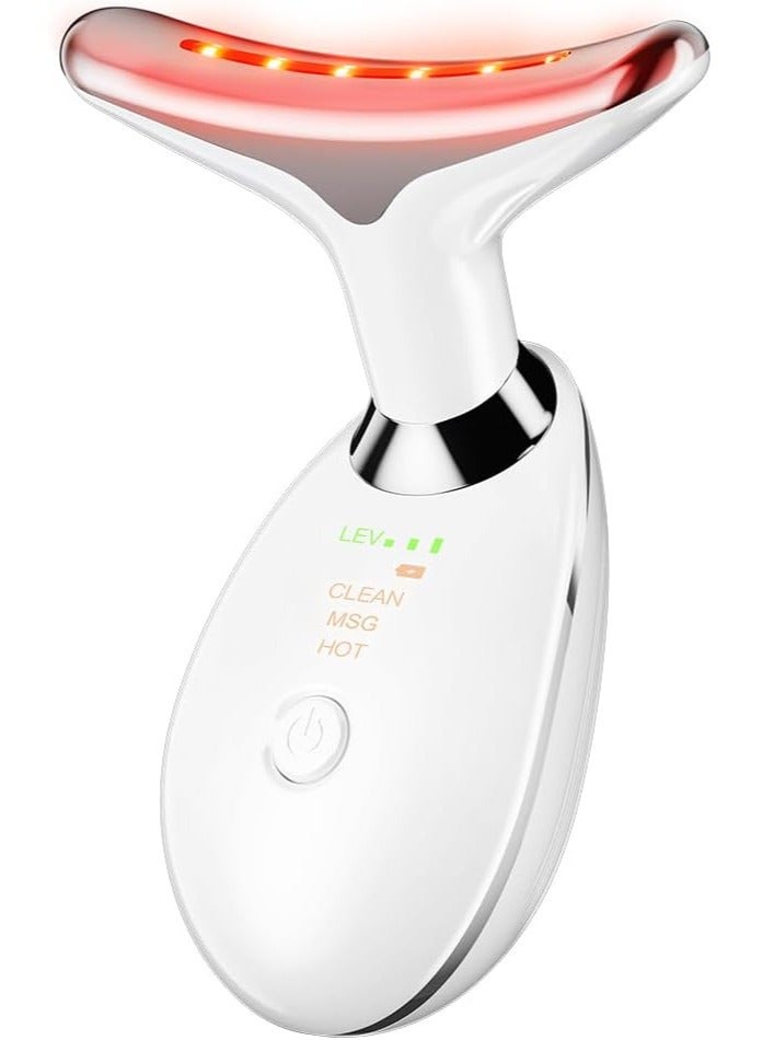 Neck Face Massager Face Sculpting Tool – 3 Colour Modes & Vibration for Facial Massaging, Reduces Double Chin, Lifts & Firms Skin for a Contoured Look