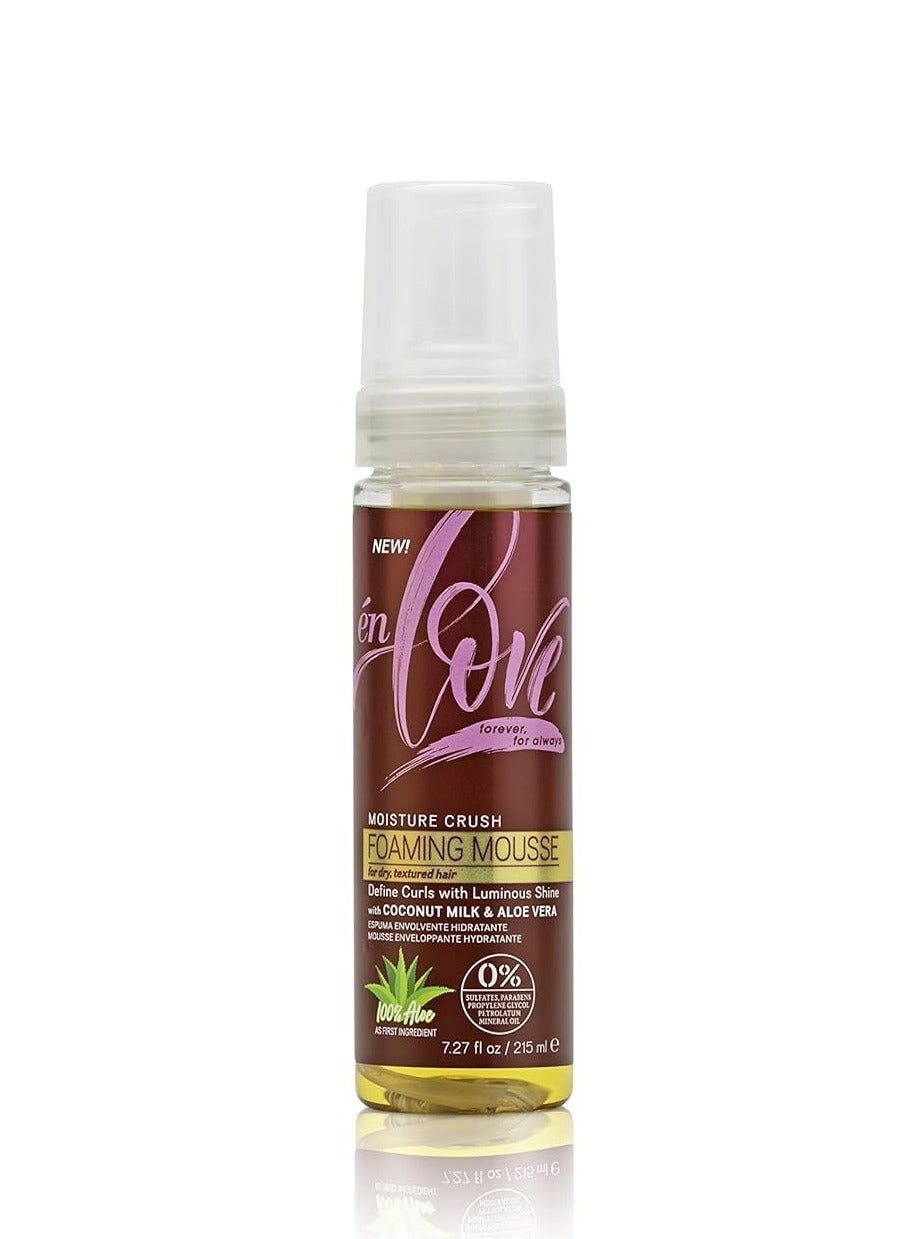 Moisture Crush Foaming Mousse | Organic Coconut Milk | Deep Moisture & Shine | Soft Wraps, Defines Curls, Braid Twist & Locs | Anti-Breakage | Reduces Frizz | Promotes Growth | 7.27oz