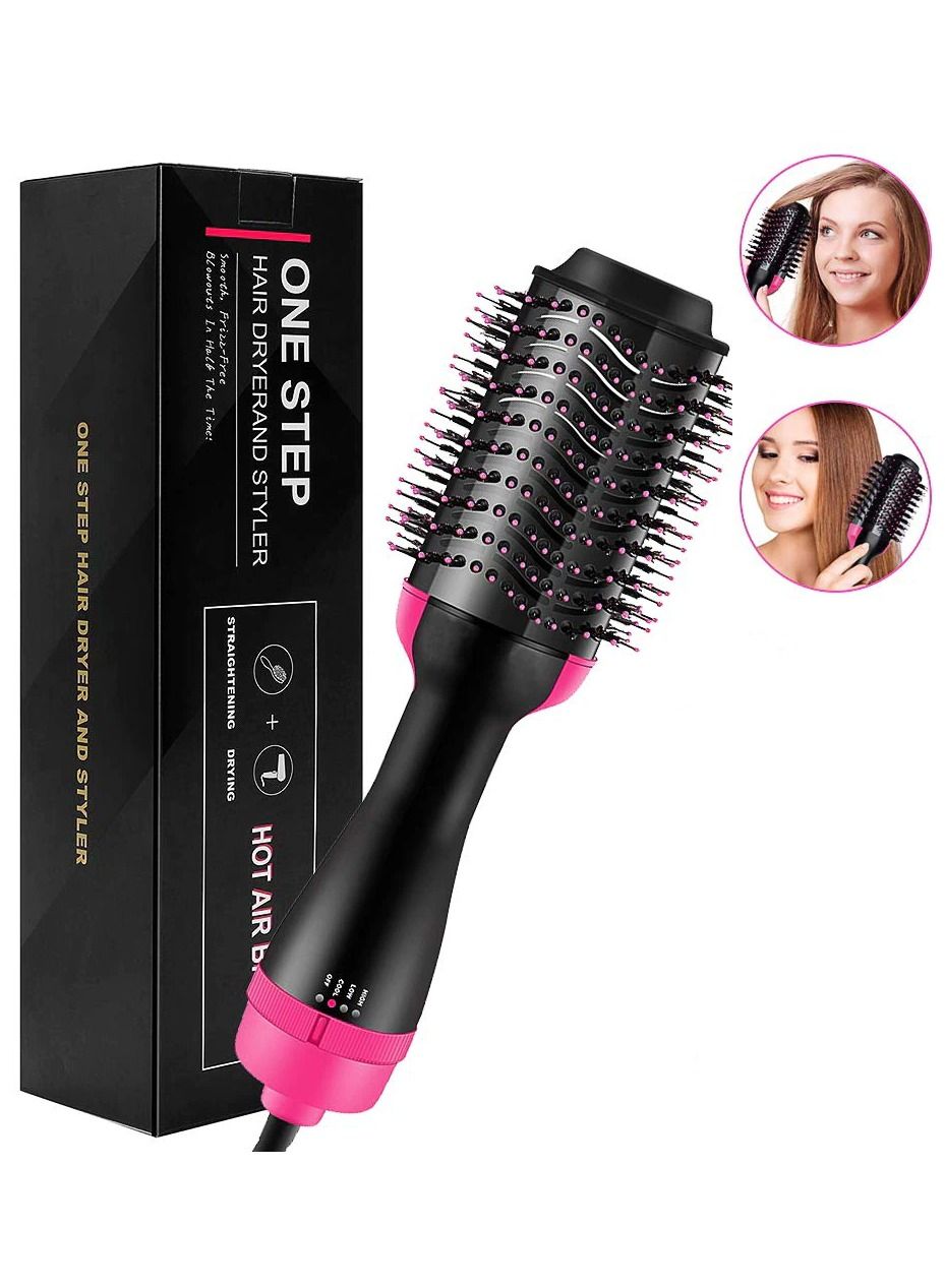One Step Hair Dryer & Volumizer,Hot Air Brush, Blow Dryer Brush, Ceramic Electric Blow Dryer Styler Straightener, 3 in1 Styling Oval Comb, Negative Hair Straightener Brush