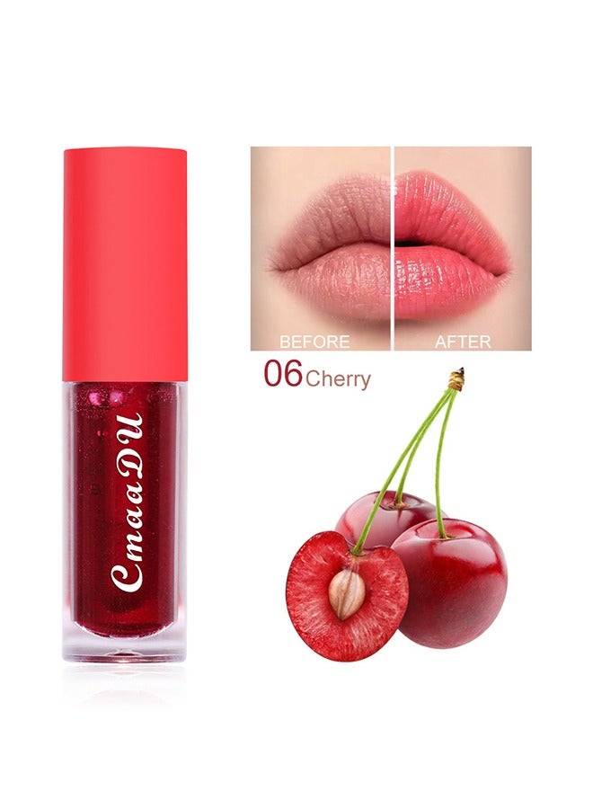 Fruit color changing lip glaze, moisturizing lipstick, lip moisturizing,Lip Glow Oil,Cherry #06