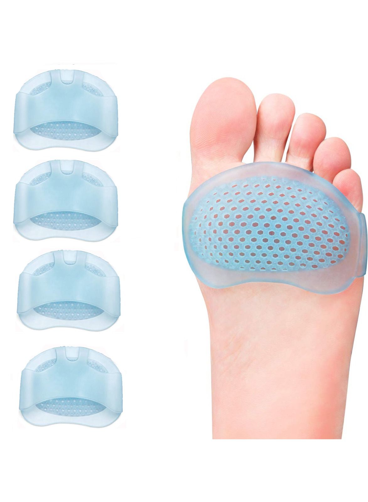 Ball of Foot Cushions, Metatarsal Pads Soft Gel Ball of Foot Pads Mortons Neuroma Callus Metatarsal Foot Pain Relief (2 Pairs)