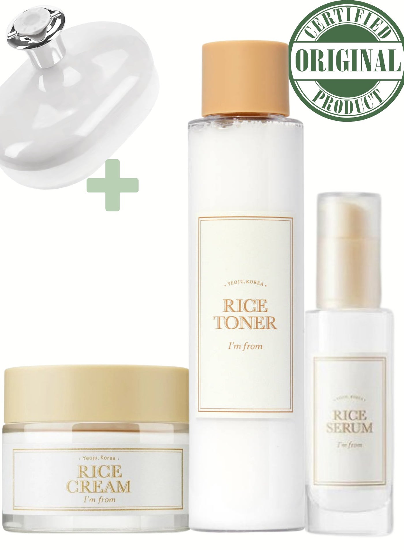 Brightening & Uneven Tone Solution – I’m From Rice Toner, Rice Serum & Rice Cream Set for Radiant, Hydrated & Smooth Skin