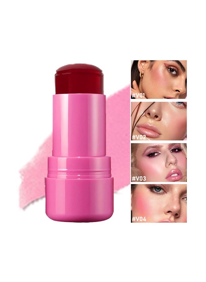 Blush Lip Stick - Jelly Lip & Cheek Tint Blush Cream,Fruit Jelly Blush and Lip Tint Stick #03