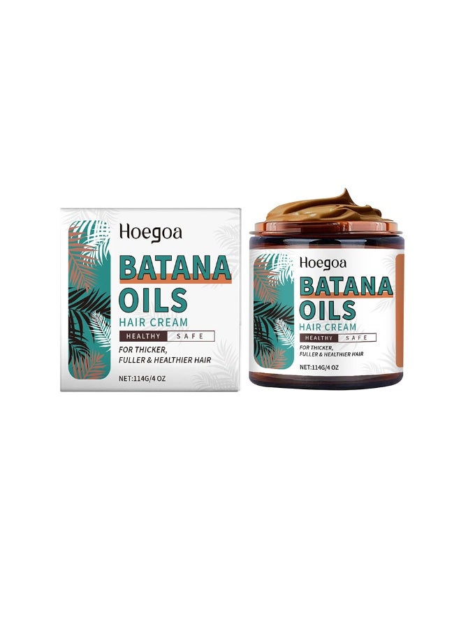 Batana Oil for Hair Growth Organic, Batana Paste Hair Mask for Promotes Hairs Thickness, Prevents Loss for Men and Women, Fight Dryness, Frizz and Split Ends, 114g/4oz