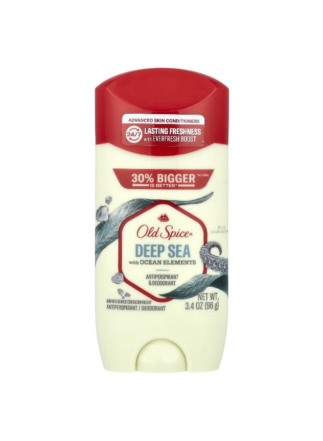 Old Spice, Antiperspirant & Deodorant, Deep Sea with Ocean Elements, 3.4 oz (96 g)