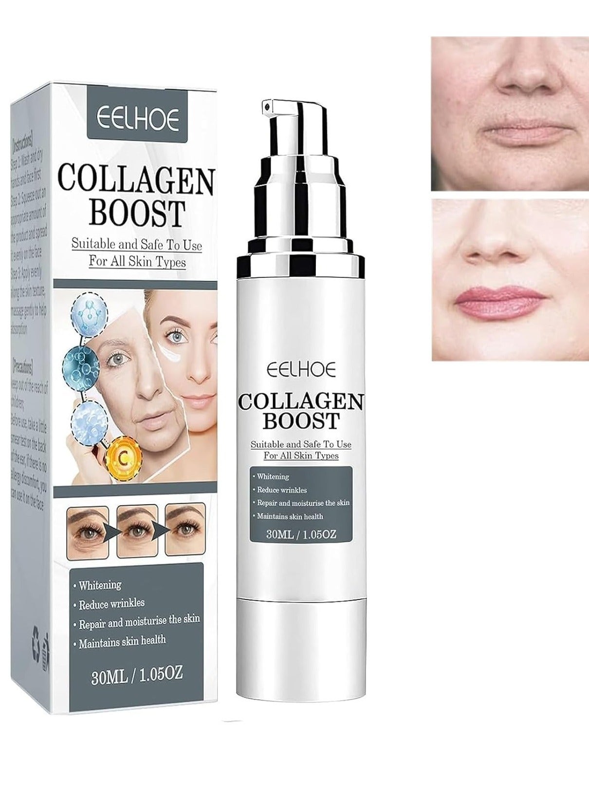 30ml Collagen Boost Firming Essence Cream Fade fine lines Face brightening lightining Serum Cream skin care for women