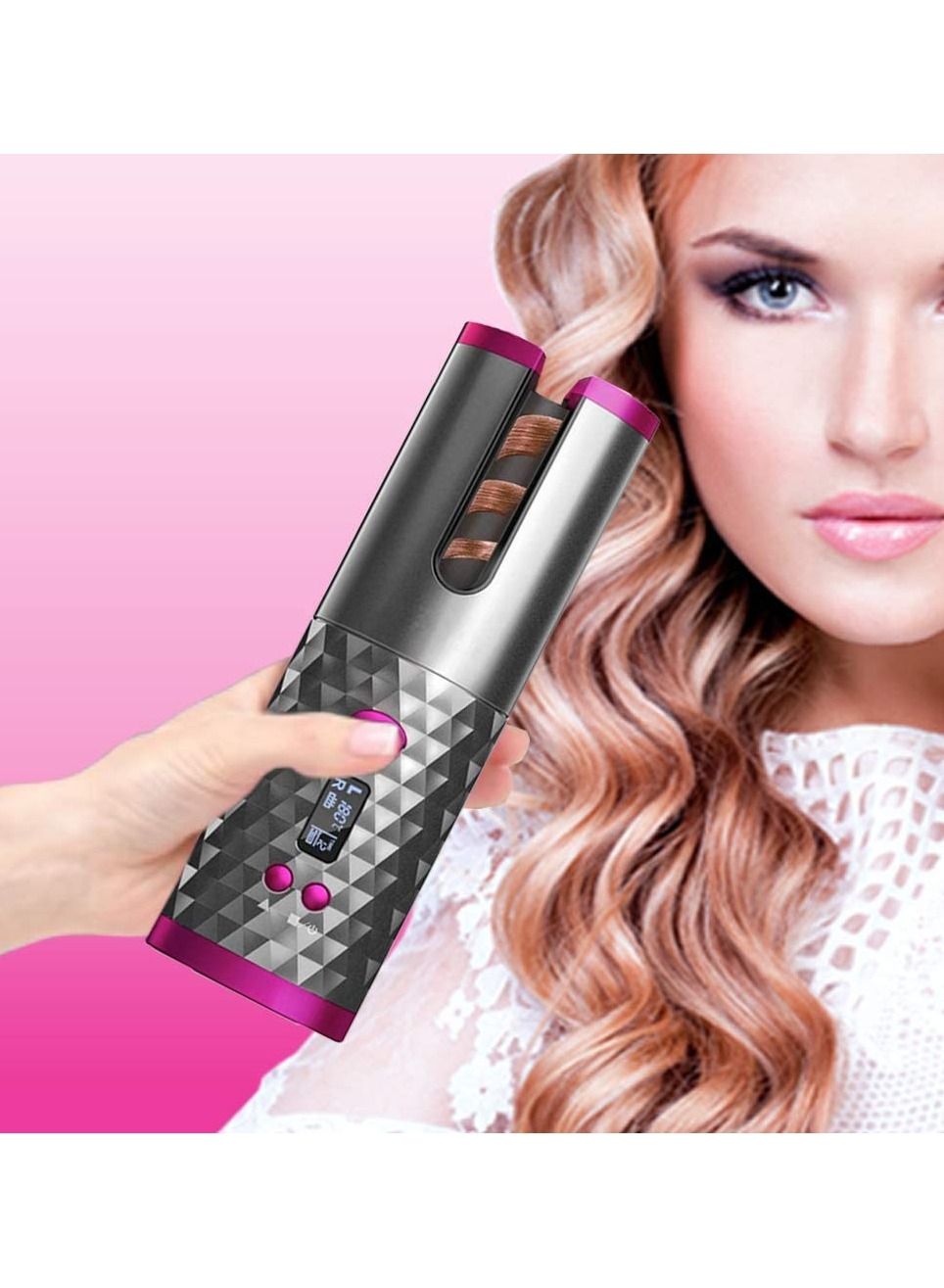 New Cordless Auto Curling Iron Hair Curlers Waves Intelligent Hair Curler Roller USB Rechargeable Wand Curling Iron for Hair Tools