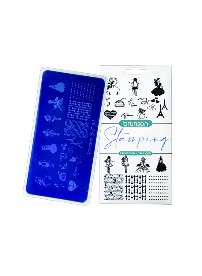 Nail Stamping Plate Tools Set Stamping Plates Stamper Scraper Professional Plates for Salon and Home Multi Template Nail Stamp Kit Stencil Plates DIY Decorating Manicure Tools