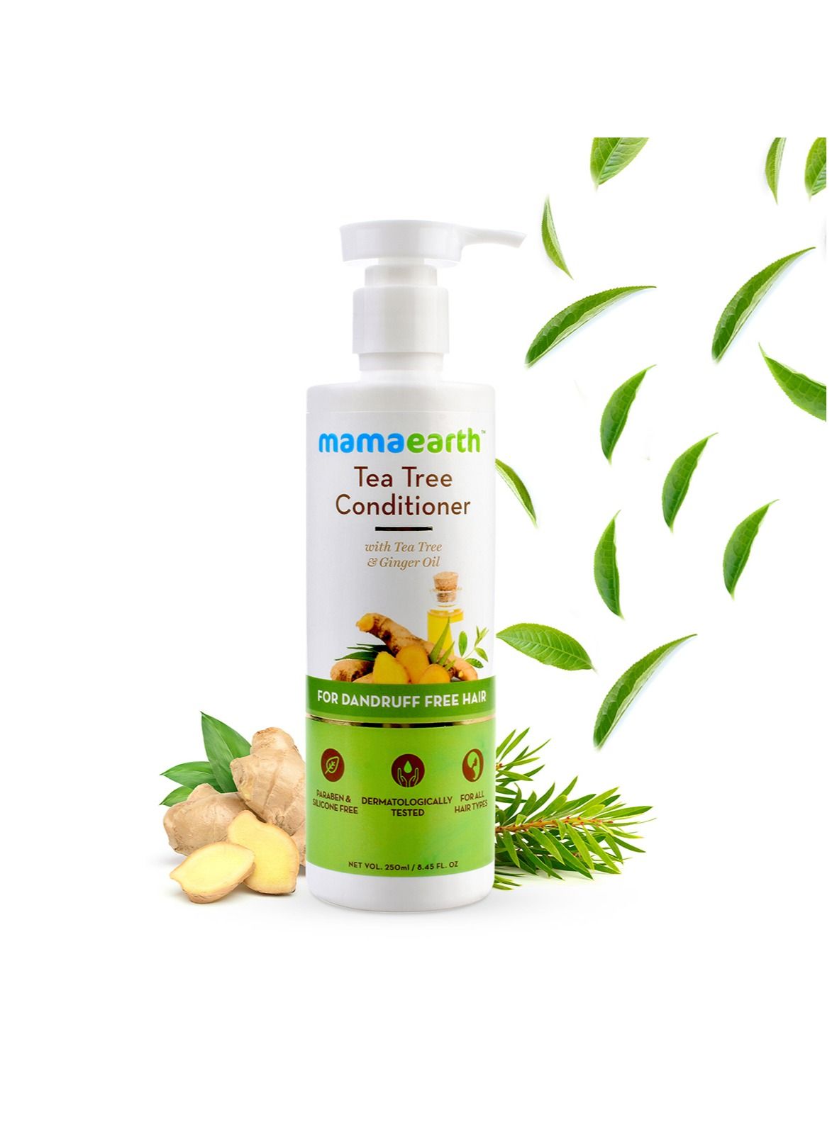 MAMAEARTH Tea Tree Conditioner For Dandruff Free Hair With Tea Tree & Ginger Oil, 250 Ml