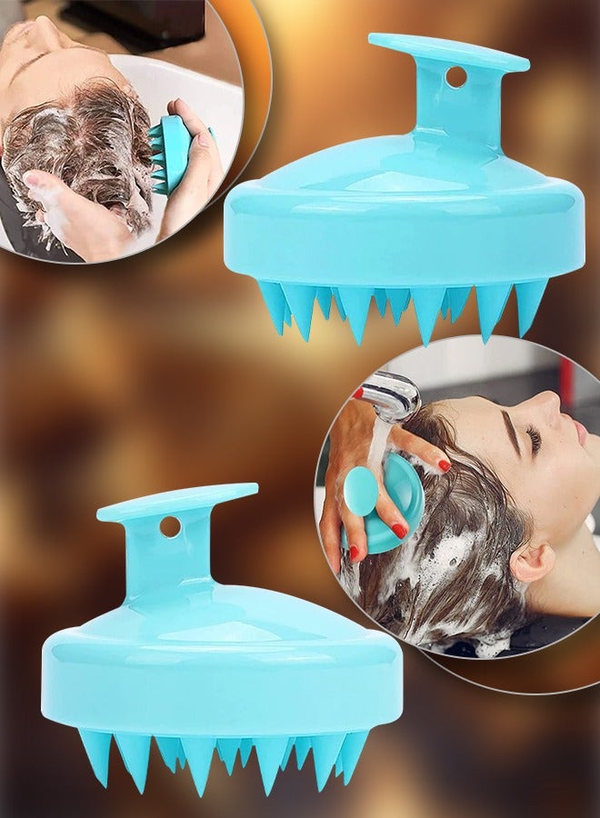 2 Pcs Hair Scalp Massager Shampoo Brush for Shower,Scalp Scrubber with Soft Silicone Bristles for Hair Growth & Dandruff Treatment,Wet Dry Oil Hair Massager Hair Care Head Brush for All Hair Types