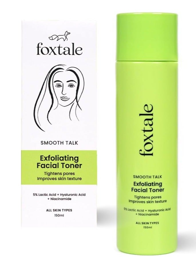 Exfoliating Face Toner with 5% Lactic Acid for Pore Tightening & Gentle Exfoliation,Toner for Glowing Skin, For All Skin Types, Men & Women, 150 ml