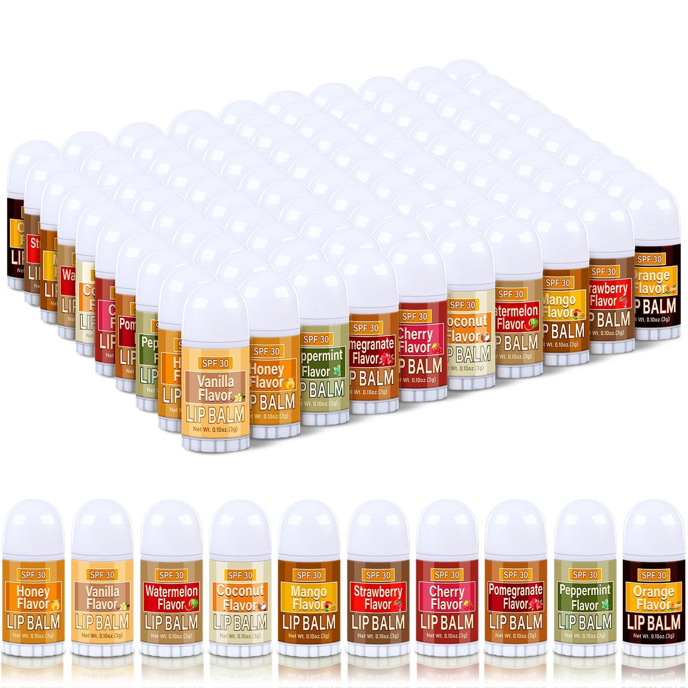 Dimsile 100 Pcs Christmas Thanksgiving Mini Lip Balms Bulk Fall Favor Gifts Lip Balms Sticks Spf 30 with Sunscreen Employee Appreciation Gifts Teacher Nurse Wedding Baby Shower Party Favor