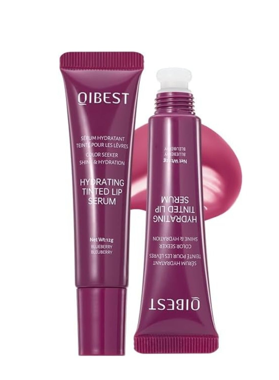 Hydrating Tinted Lip Serum Hydrating Lip Plumper with Natural Shine Nourishing Jelly Lip Tint for Soft Full Lips Non Sticky Long Lasting Color Moisturizing Lip Makeup Lip Gloss Lip Tint 12g 04