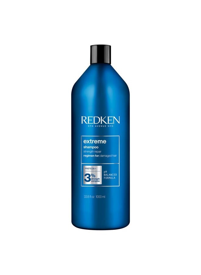 REDKEN Extreme Shampoo, Anti-Breakage & Repair for Damaged Hair, Infused with Proteins, 33.8 Fl Oz