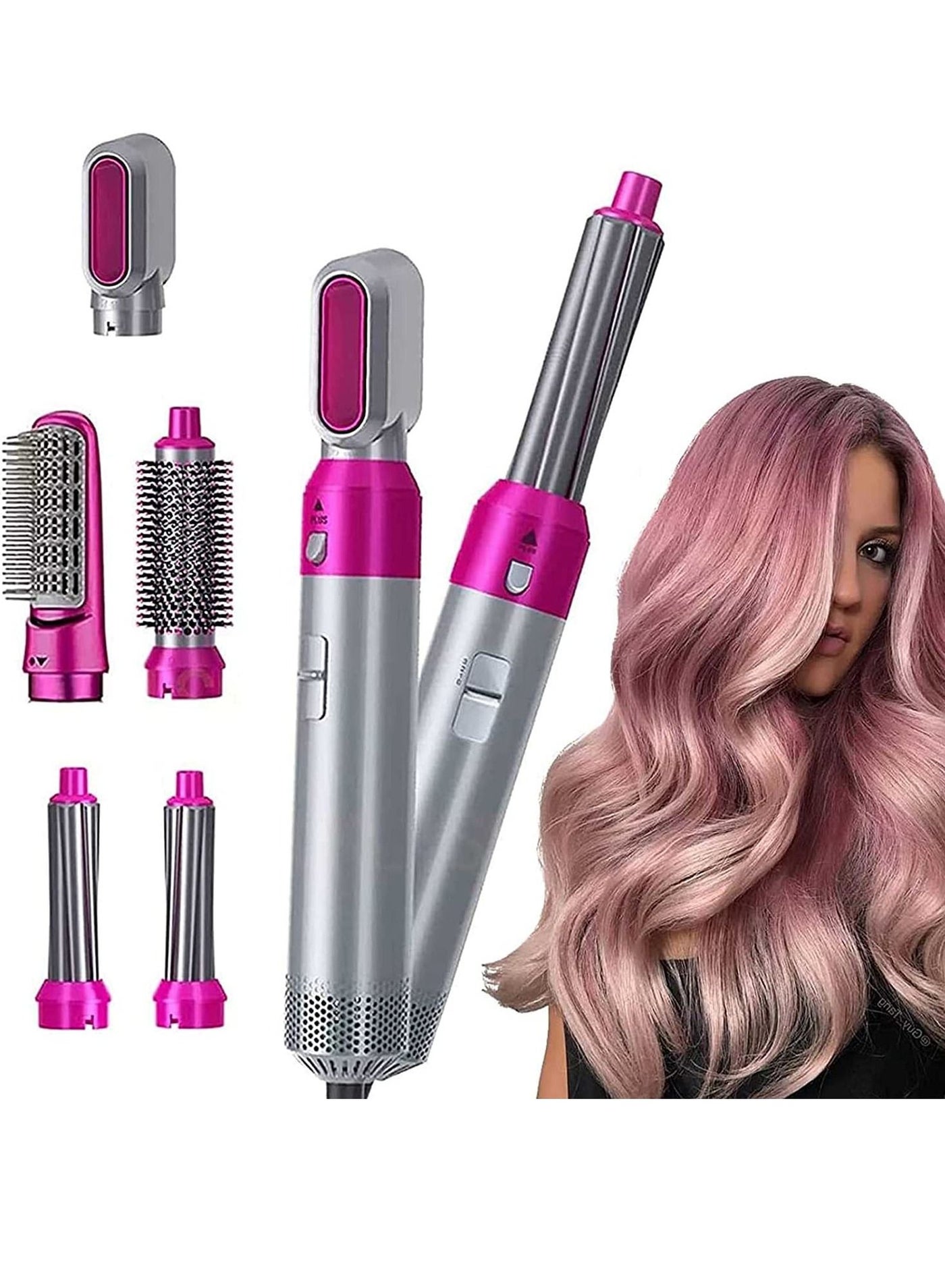 Hair Dryer,Hot Air Blower Styler & Volumizer 5 in 1 Hair Brush,Electric Hair Curler,Multifunctional Hair Dryer Styling Tool,Negative Ion Blow Dryer Brush for Women Girl Gift