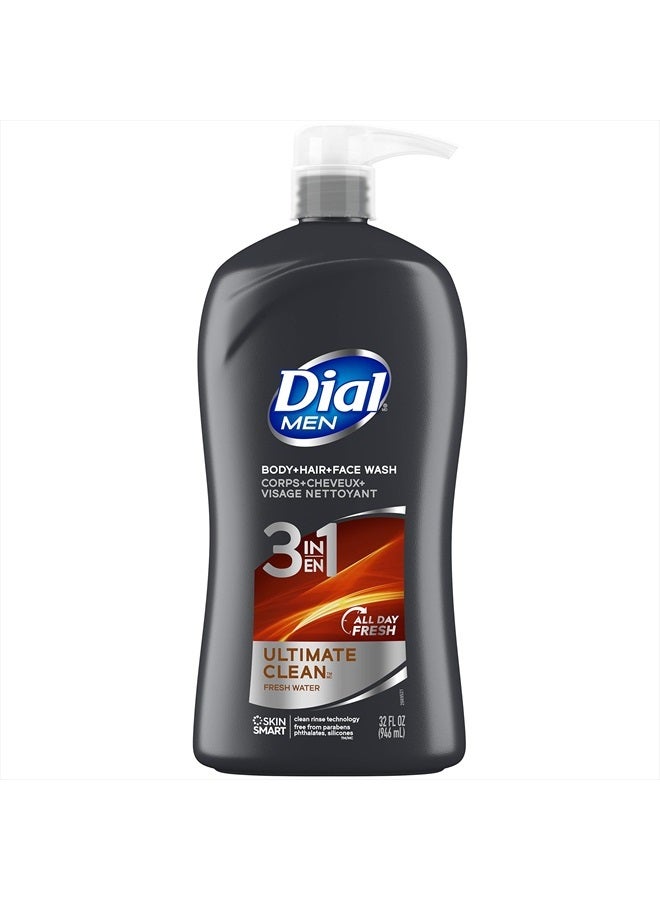 Men 3in1 Body, Hair and Face Wash, Ultimate Clean, 32 Fl Oz