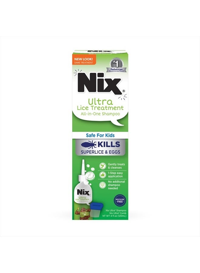 Ultra Superlice Treatment, All-in-One Shampoo, 4 Fl Oz & Lice Removal Comb