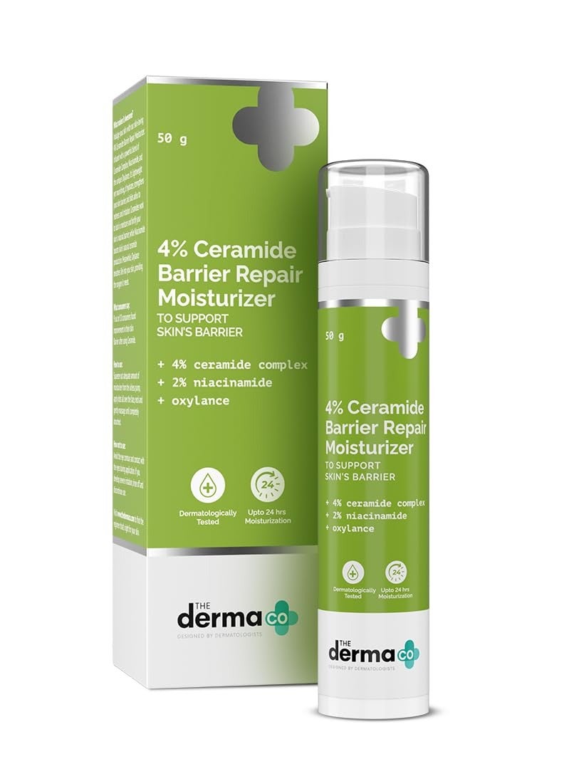 The Derma Co 4% Ceramide Barrier Repair Moisturizer Niacinamide and Oxylance  Repairs and Strengthens Skin Improves Skin texture Lightweight Cream  50g